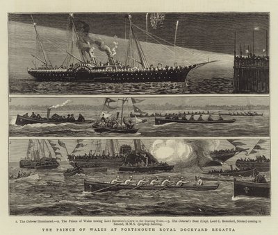 Le Prince de Galles à la régate du chantier naval royal de Portsmouth - Joseph Nash